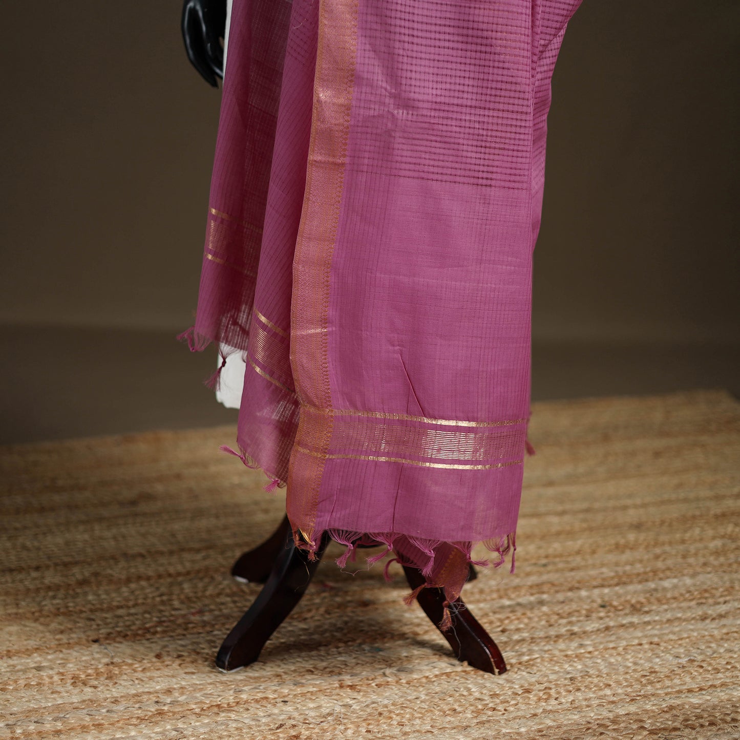 Pure Handloom Cotton Nizam Zari Border Mangalagiri Dupatta 13