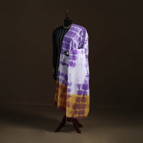 Shibori Tie-Dye Cotton Dupatta with Tassels 09