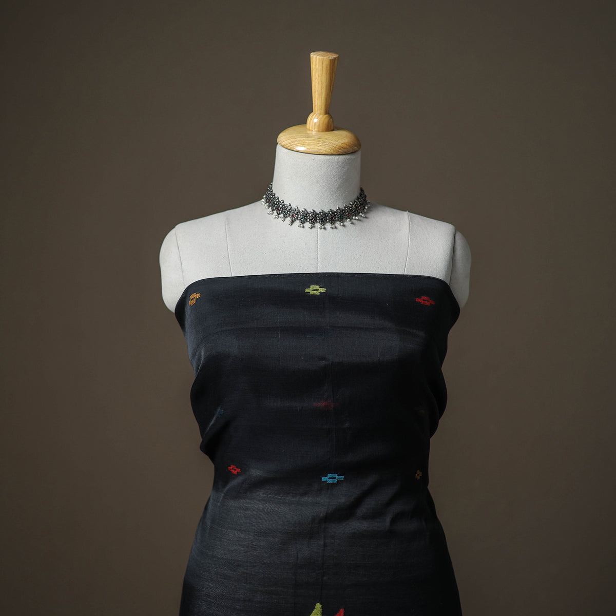 Jamdani Pure Handloom Muslin Unstitched Dress Material: Kurta with Dupatta 25