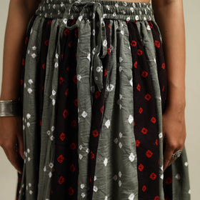 Multicolor - Bandhani Tie-Dye 24 Kali Patchwork Cotton Long Skirt 12
