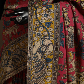 Red - Printed Cotton Kalamkari Saree 46