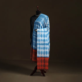 Shibori Tie-Dye Cotton Dupatta with Tassels 10