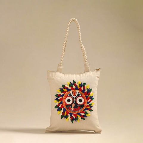 Multicolor - Applique with Pattachitra Handpainted Shoulder Bag from Odisha 32