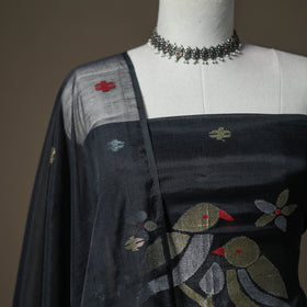 Jamdani Pure Handloom Muslin Unstitched Dress Material: Kurta with Dupatta 26