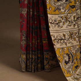 Red - Printed Cotton Kalamkari Saree 46