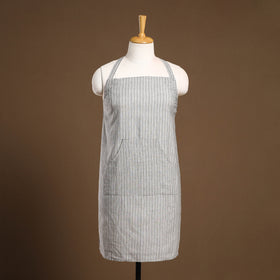 Grey Jacquard Weave Cotton Apron with Pocket