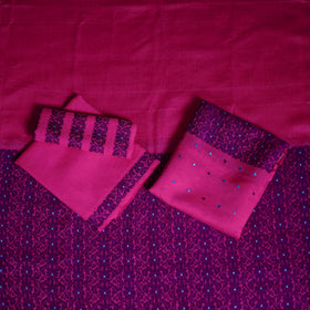 Pink - Assam Handloom Silk Cotton Mekhela Chador with Blouse Piece 09