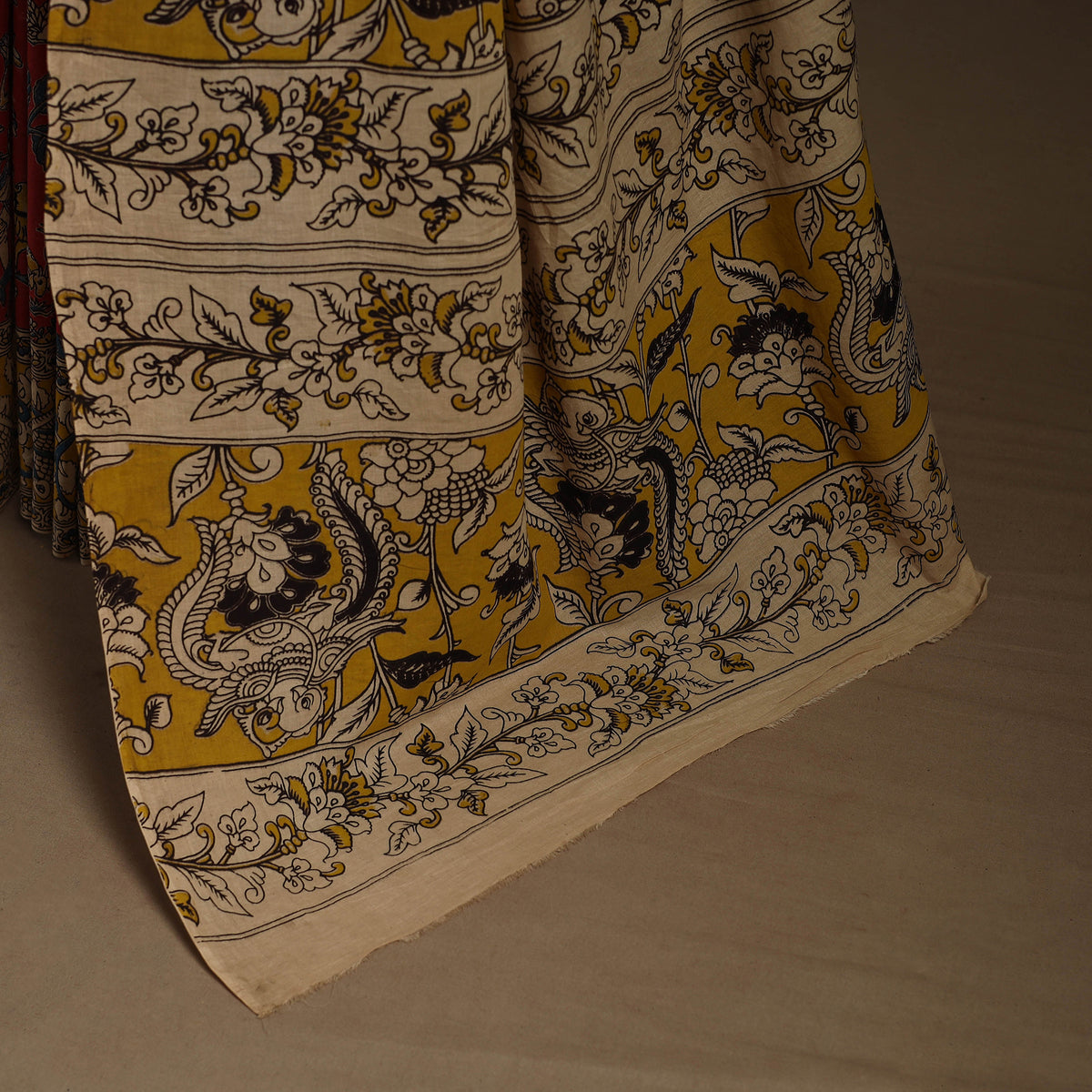 Red - Printed Cotton Kalamkari Saree 46
