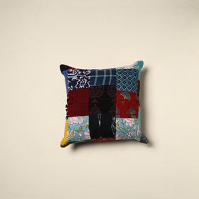 Multicolor - handcrafted cotton patchwork cushion cover 117
