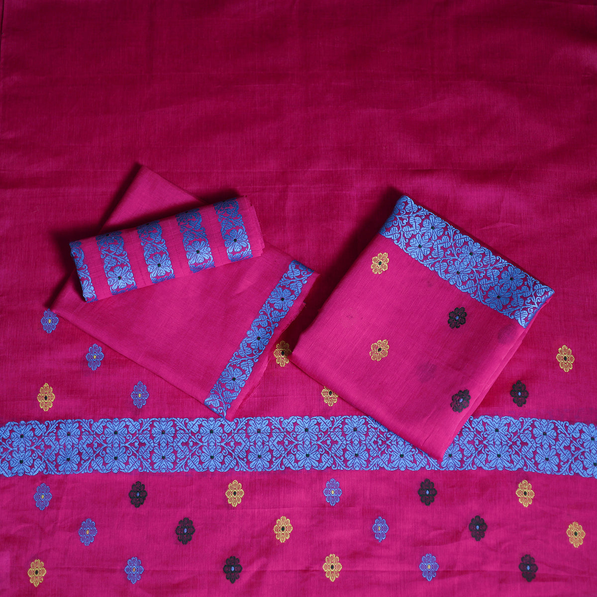 Assam Handloom Silk Cotton Mekhela Chador with Blouse Piece 08