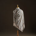 Floral Sanganeri Print Pure Merino Wool Handwoven Shawl 79