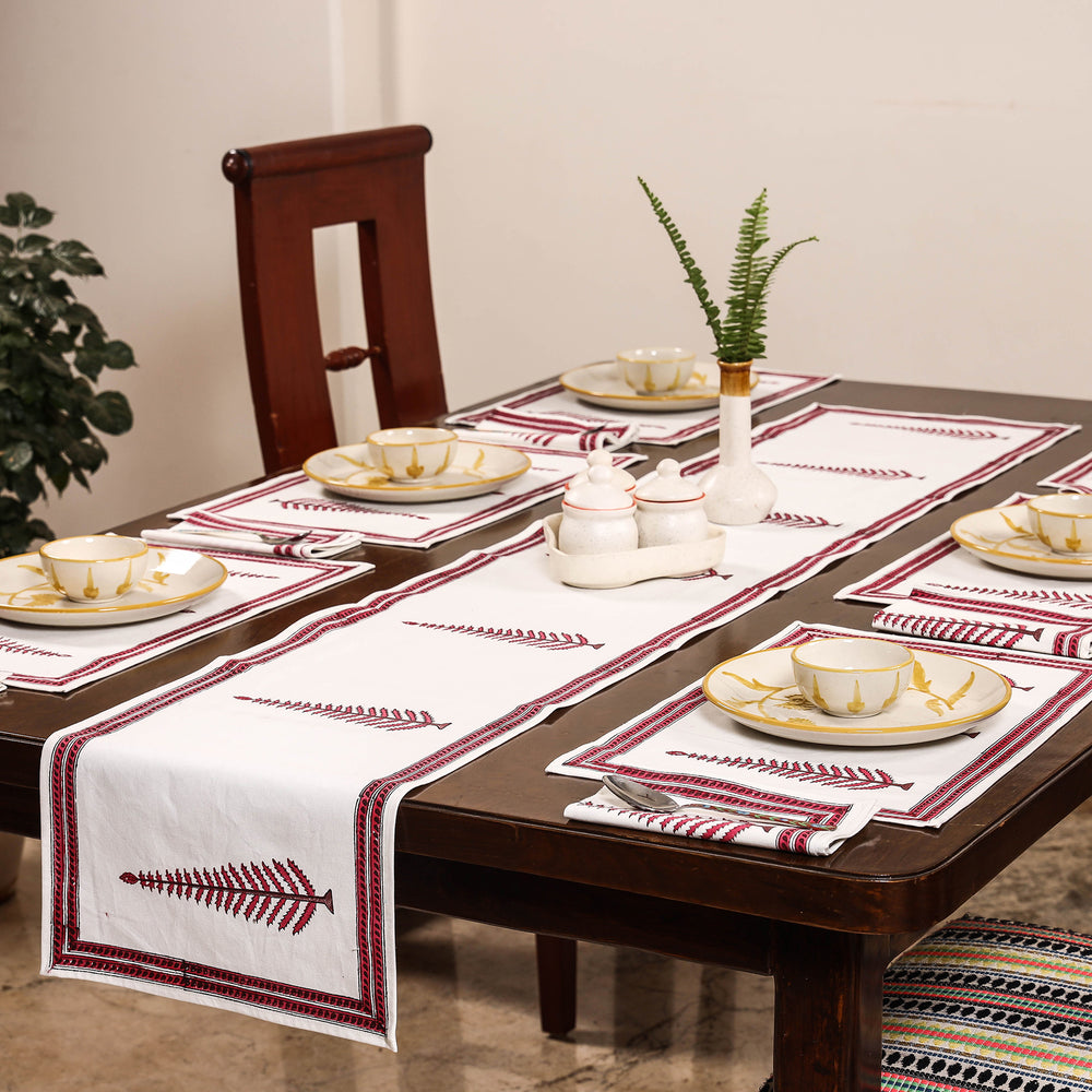 Block Printed Cotton Table Runner