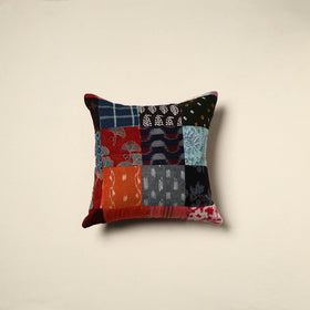 Multicolor Handcrafted Cotton Patchwork Cushion Cover