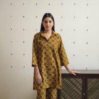 Yellow - Block Printed Cotton Ajrakh Co-ord Set 18