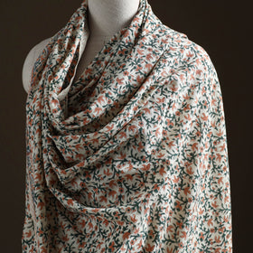 Floral Sanganeri Print Pure Merino Wool Handwoven Shawl 79