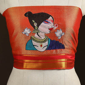 Women Embroidered Mercerised Cotton Khun Blouse Piece 22