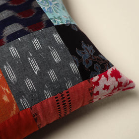 Multicolor Handcrafted Cotton Patchwork Cushion Cover