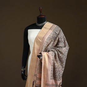 Bagh Hand Block Print Natural Dyed Tissue Zari Chanderi Silk Dupatta 18