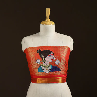 Women Embroidered Mercerised Cotton Khun Blouse Piece 22