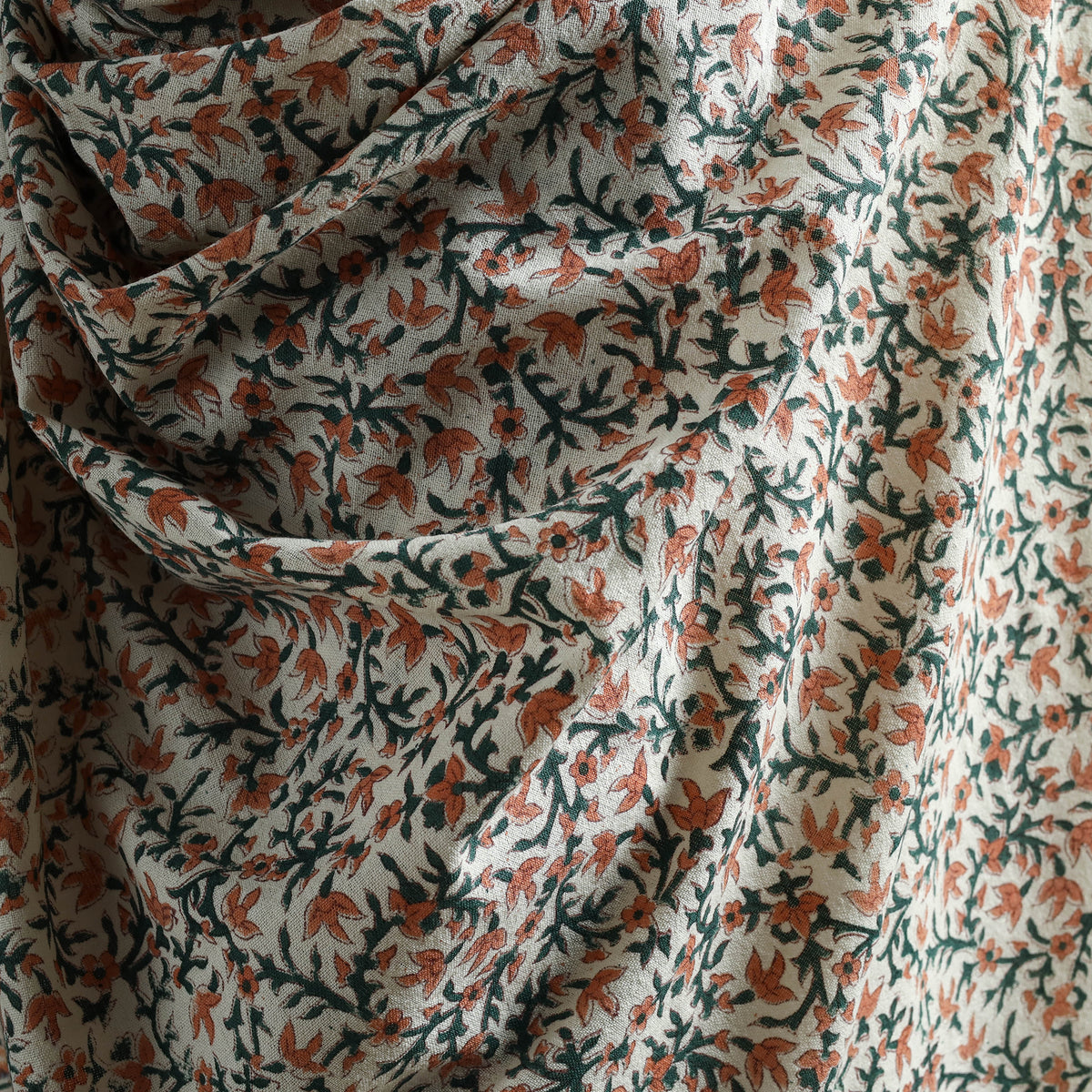 Floral Sanganeri Print Pure Merino Wool Handwoven Shawl 79