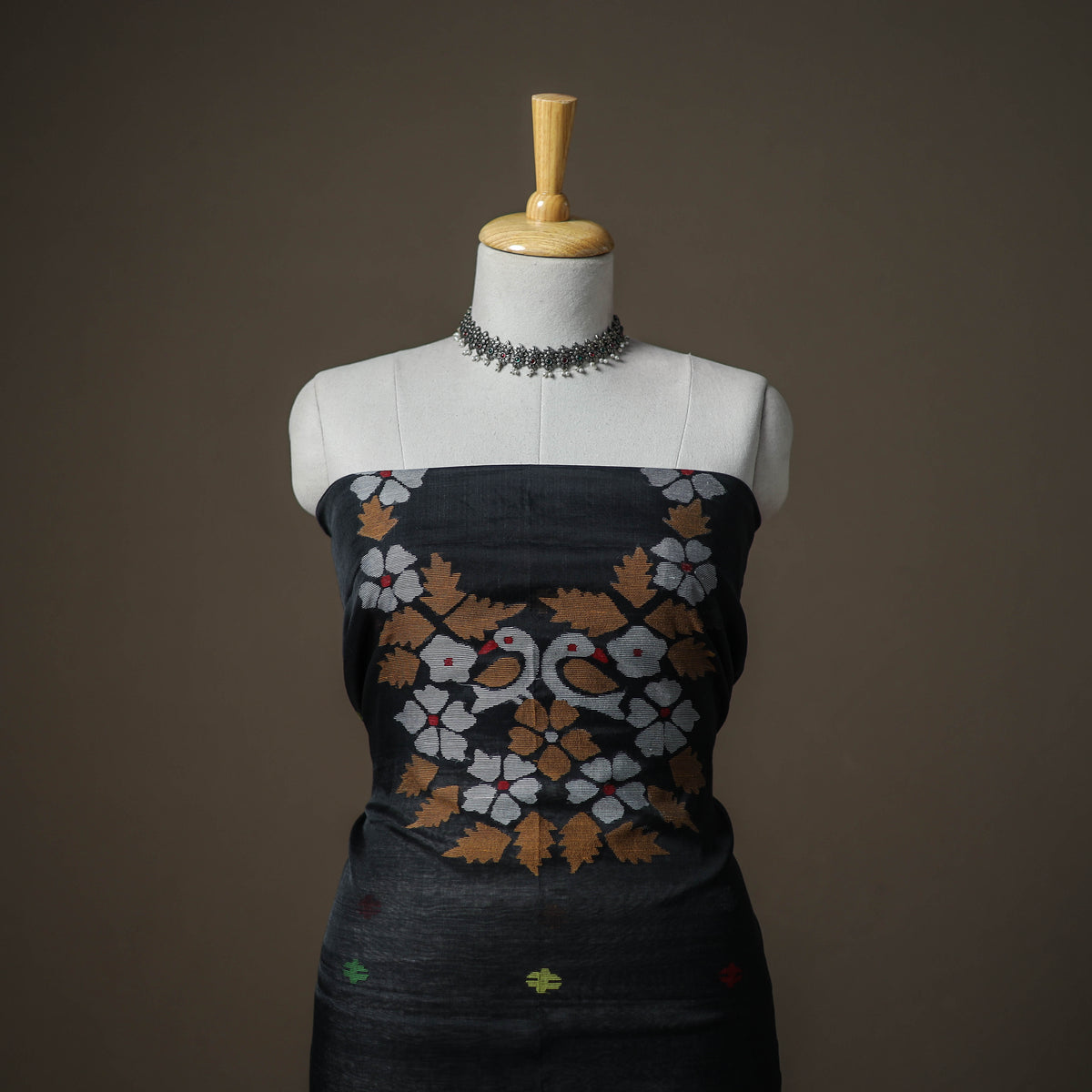Jamdani Pure Handloom Muslin Unstitched Dress Material: Kurta with Dupatta 27