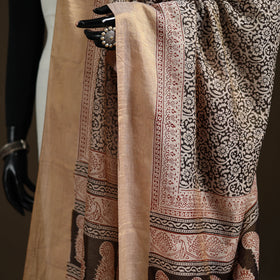 Bagh Hand Block Print Natural Dyed Tissue Zari Chanderi Silk Dupatta 18