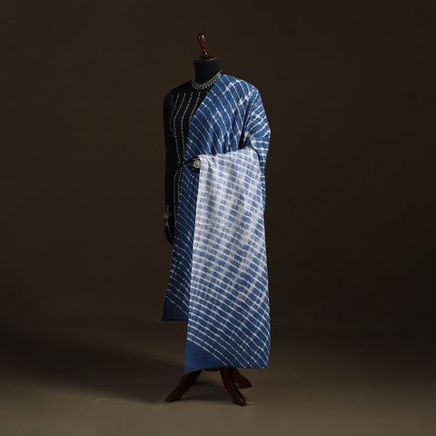 Shibori Tie-Dye Cotton Dupatta with Tassels 12