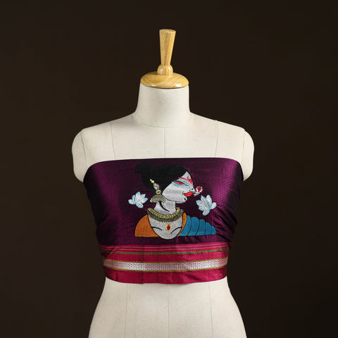 Women Embroidered Mercerised Cotton Khun Blouse Piece 03