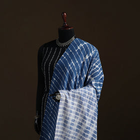 Shibori Tie-Dye Cotton Dupatta with Tassels 12