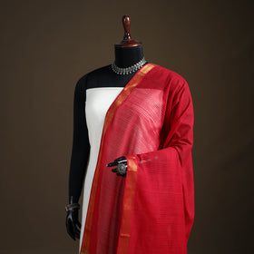 Pure Handloom Cotton Nizam Zari Border Mangalagiri Dupatta 17