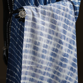 Shibori Tie-Dye Cotton Dupatta with Tassels 12