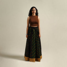 Multicolor - Bandhani Tie-Dye 24 Kali Patchwork Cotton Long Skirt 15