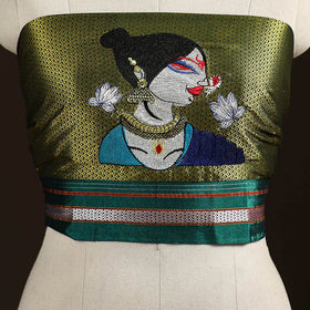 Women Embroidered Mercerised Cotton Khun Blouse Piece 02