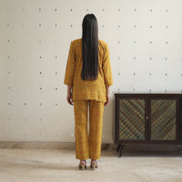 Yellow - Block Printed Cotton Ajrakh Co-ord Set 17