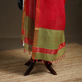 Pure Handloom Cotton Nizam Zari Border Mangalagiri Dupatta 17