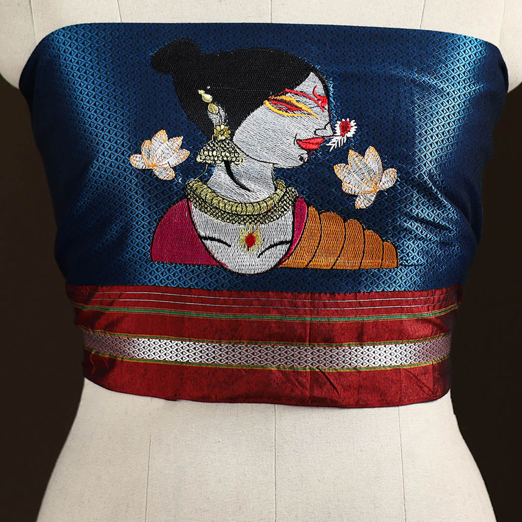 Women Embroidered Mercerised Cotton Khun Blouse Piece 01