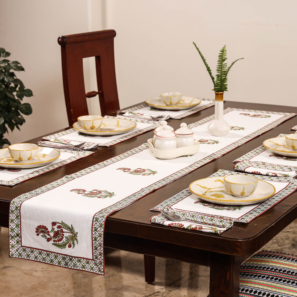 Block Printed Cotton Table Runner