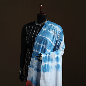 Shibori Tie-Dye Cotton Dupatta with Tassels 13