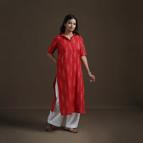 Pochampally Ikat Cotton Straight Kurta for Women 08