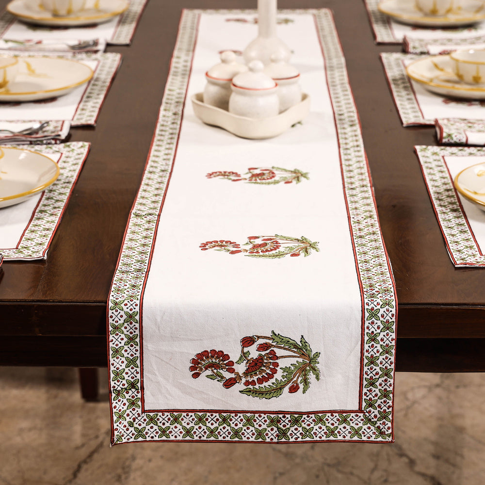 Block Printed Cotton Table Runner