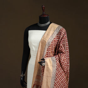 Bagh Hand Block Print Natural Dyed Tissue Zari Chanderi Silk Dupatta 20