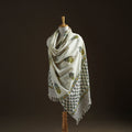 Floral Sanganeri Print Pure Merino Wool Handwoven Shawl 81