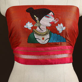 Women Embroidered Mercerised Cotton Khun Blouse Piece 04