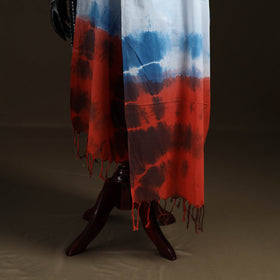Shibori Tie-Dye Cotton Dupatta with Tassels 13