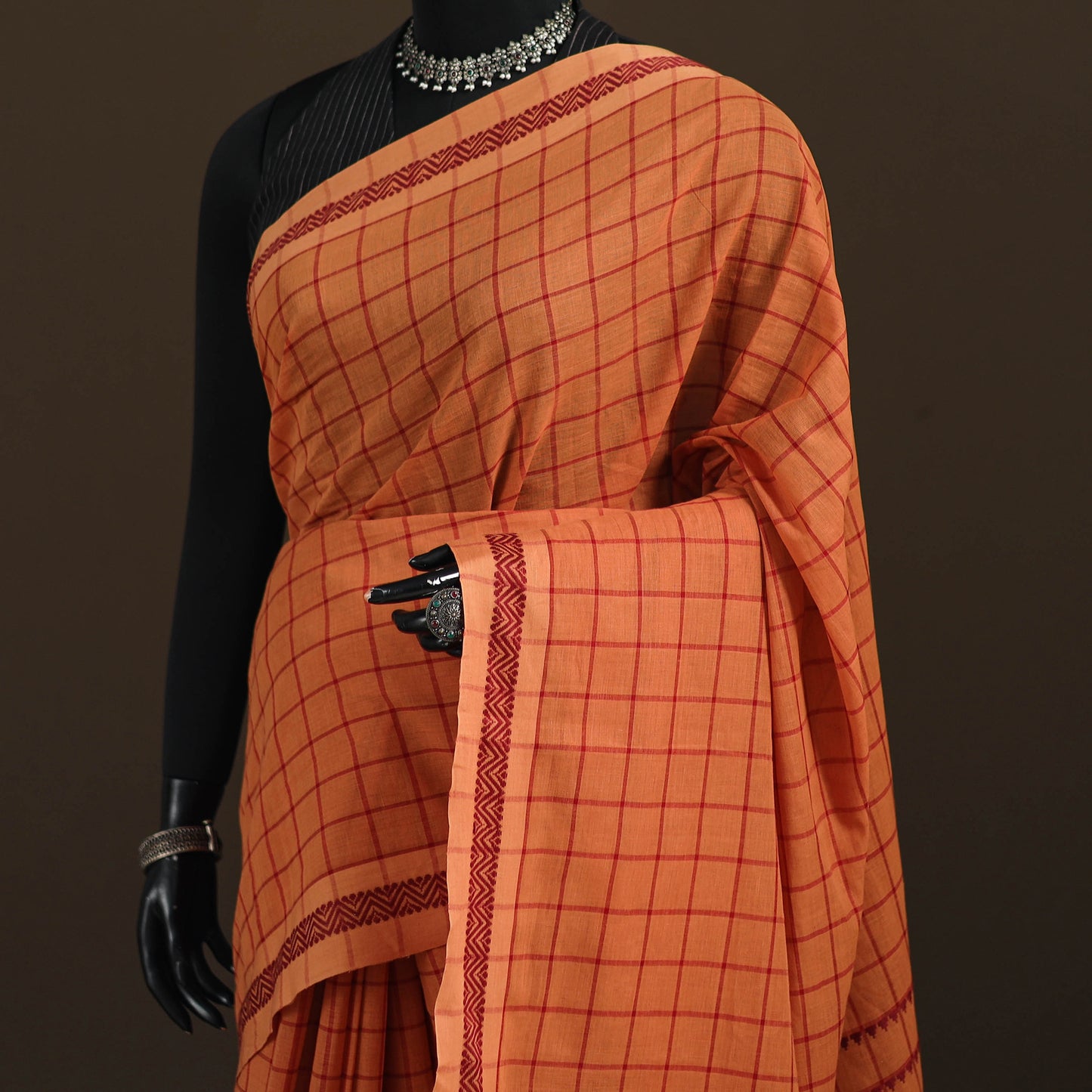 Bengal Handwoven Cotton Checks Begumpuri Saree 18