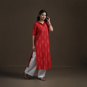 Pochampally Ikat Cotton Straight Kurta for Women 08