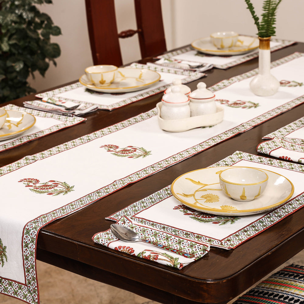 Block Printed Cotton Table Runner