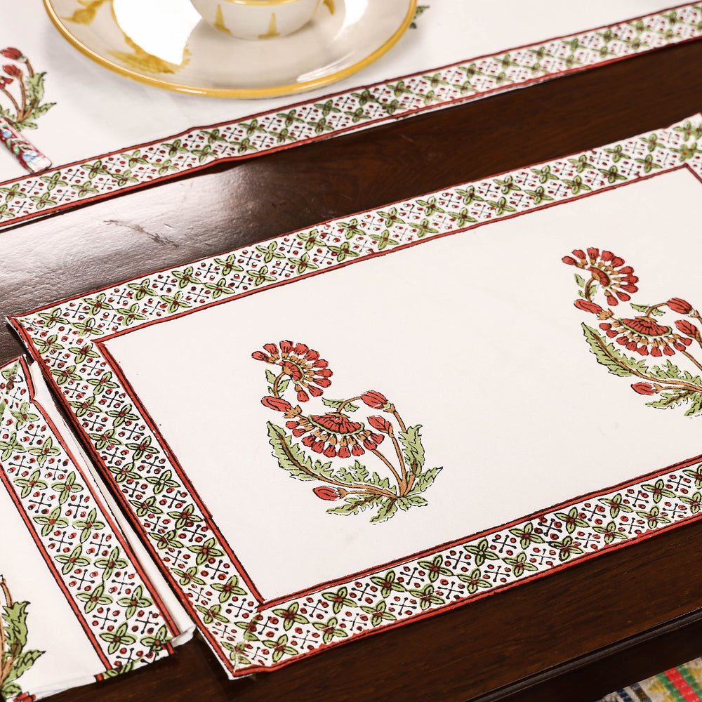 Block Printed Cotton Table Runner