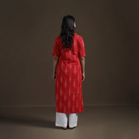 Pochampally Ikat Cotton Straight Kurta for Women 08