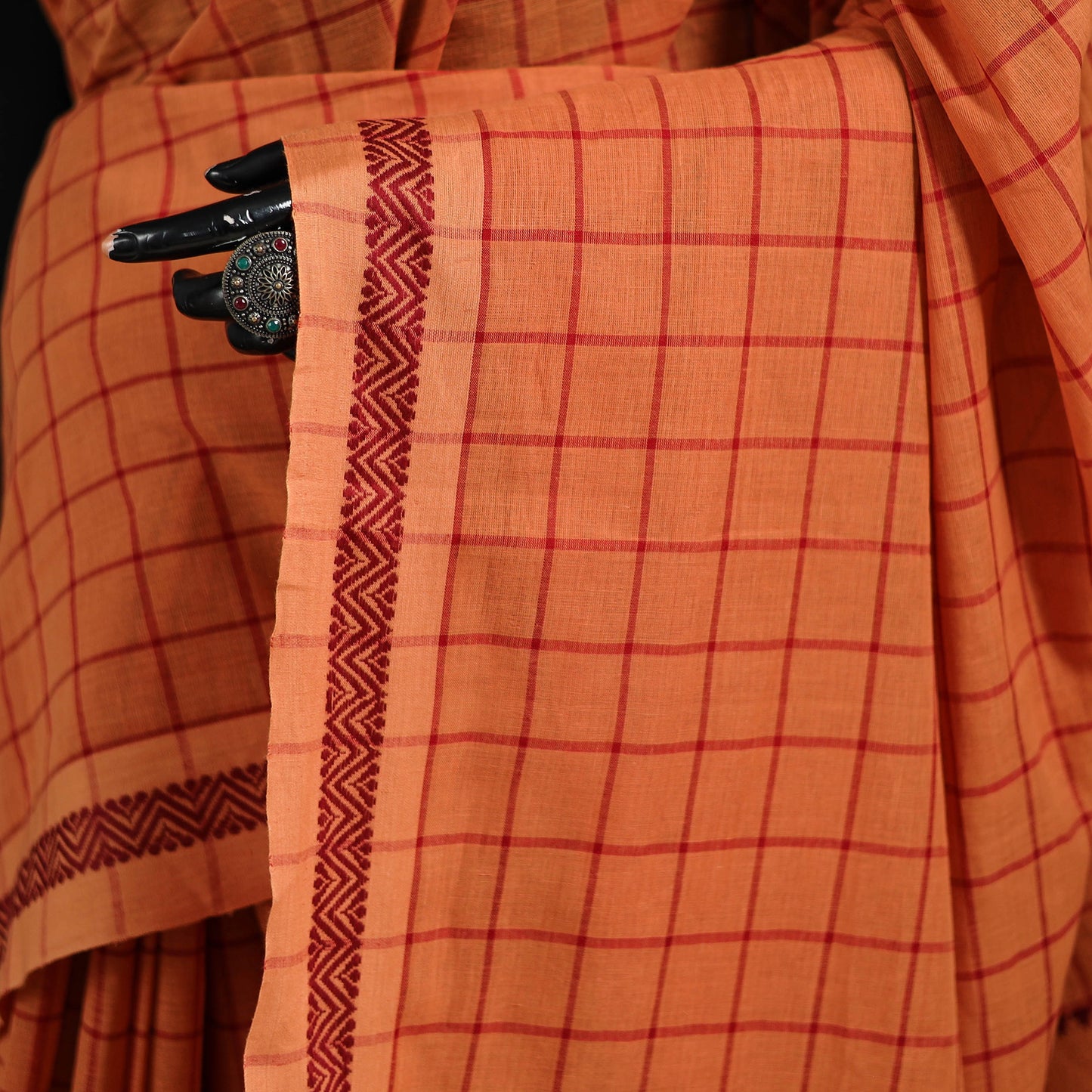 Bengal Handwoven Cotton Checks Begumpuri Saree 18
